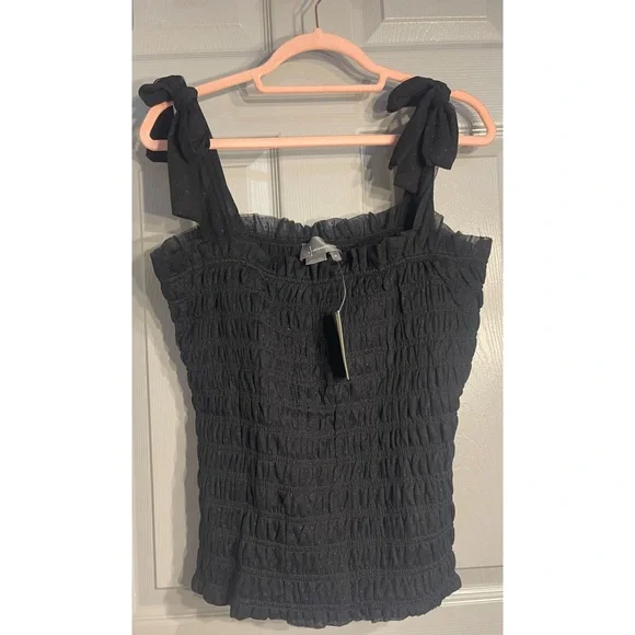 Anthropologie Black Smocked Cami NWT Size XL - Picture 5 of 12